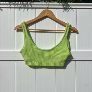 WeWoreWhat Bright Green Knit Crop Top